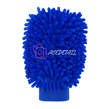 Mănușă microfibra dubla albastra Ace