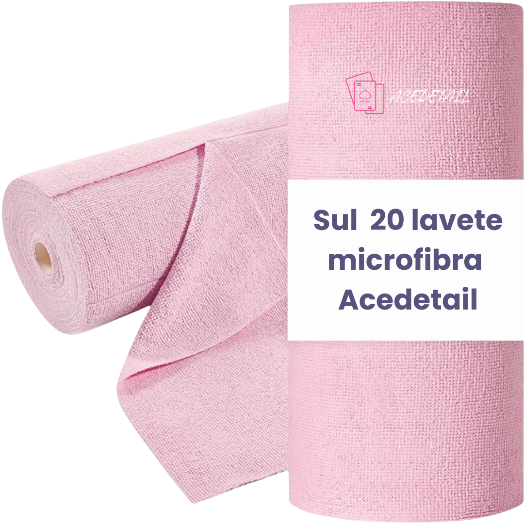 Set Lavete Microfibra Reutilizabile Roz Ace