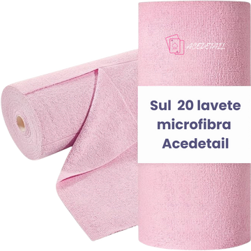 Set Lavete Microfibra Reutilizabile Roz Ace