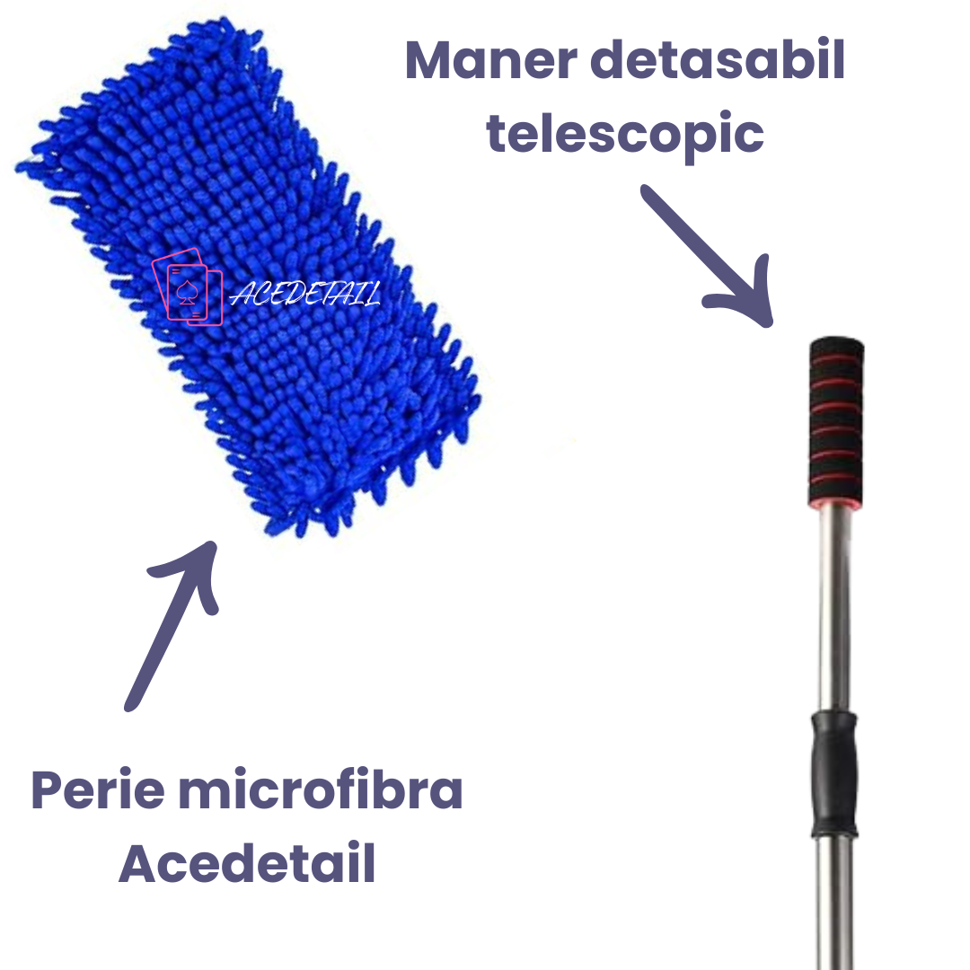 Perie Microfibra Albastra & Telescop Ace